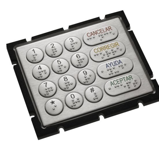 Tastenfeld mit Braille-Beschriftung